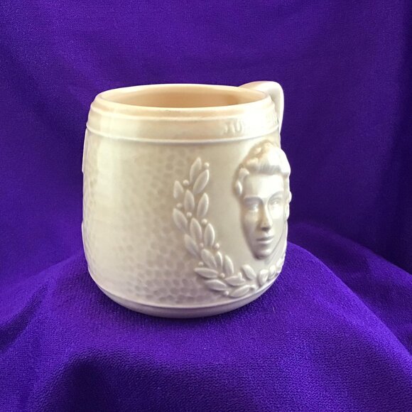 Coronation Cup Queen Elizabeth II Keele Street Pottery KSP Beige June 2nd 1953 - Picture 8 of 12